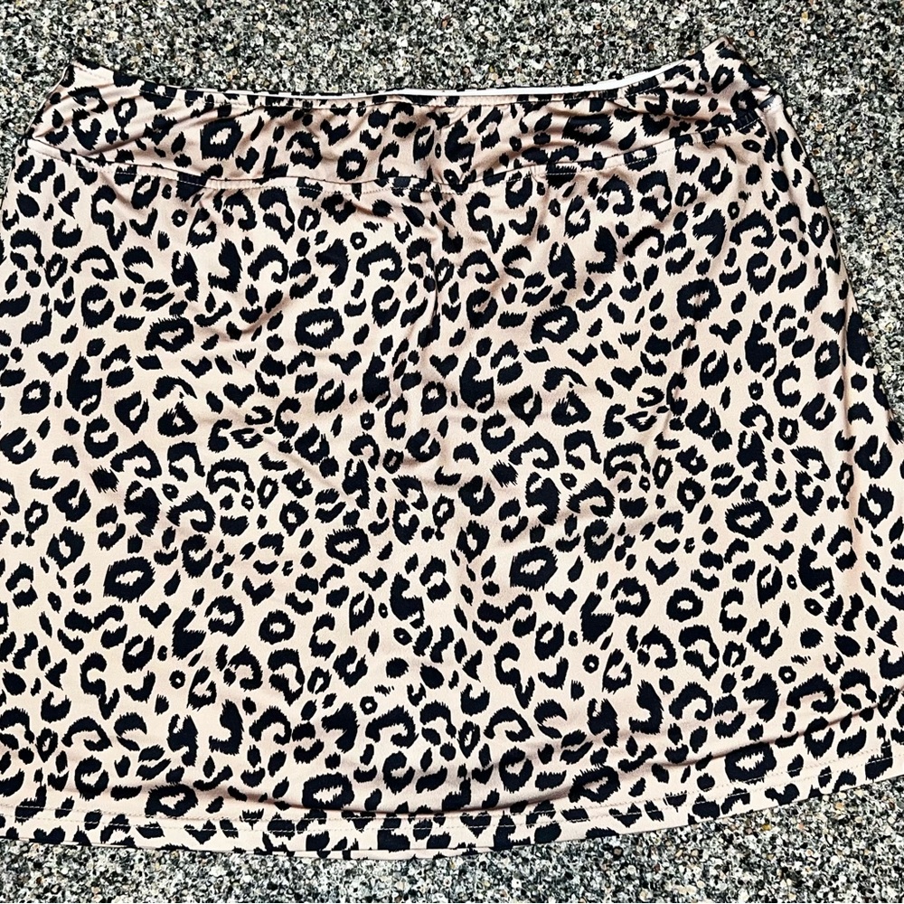 Black and Tan Leopard Print Golf Skirt